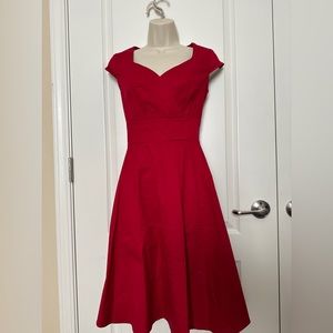 Retro Vintage Red Dress - Swing Cocktail Dress